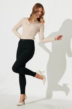 Discount Holmes Stretch Skinny Pants In Black Cotton Blend Bottoms|Pants