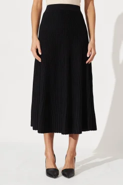 Outlet Honeycup Knit Skirt In Black Cotton Blend Bottoms|Skirts & Shorts