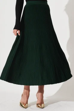 Sale Honeycup Knit Skirt In Emerald Green Cotton Blend Knitwear|Knitwear