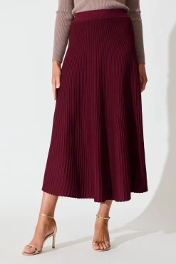 Best Honeycup Knit Skirt In Wine Cotton Blend Bottoms|Skirts & Shorts