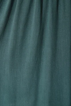 Outlet Horizon Smock Dress In Green Linen Blend Dresses|Casual