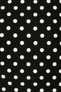 Outlet In the Spotlight Tie Front Top in Black with White Polka Dot Tops|Casual
