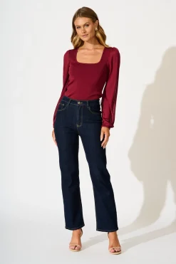 Discount In Your Arms Knit Top in Wine Tops|Knitwear