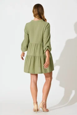 Outlet Inca Shirt Dress In Green Cotton Dresses|Casual