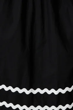 Sale Indi Maxi Dress In Black With White Ric Rac Trim Cotton Dresses|Casual