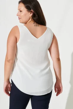 Hot Indy Top in White Tops|Workwear