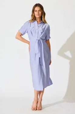 Fashion Isadora Midi Dress in Lilac Dresses|Casual