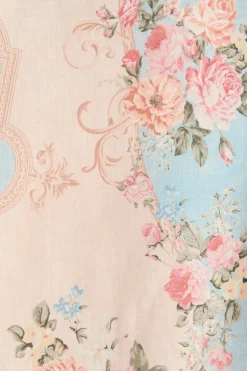 Best Izara Midi Dress in Pink and Blue Placement Linen Blend Dresses|Party