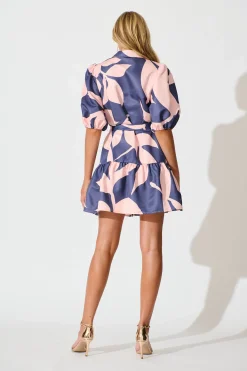 Outlet Janae Shirt Dress In Blue with Blush Print Dresses|Party
