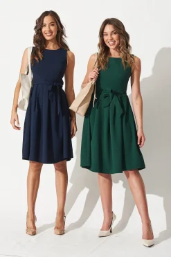 New Jardin Dress In Textured Emerald Green Dresses|Party