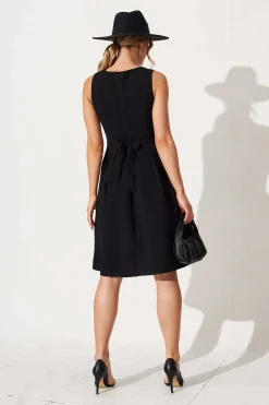 New Jardin Dress In Textured Black Dresses|Party