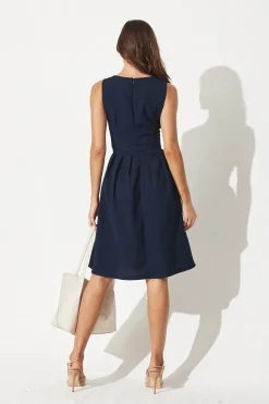 Discount Jardin Dress In Textured Navy Dresses|Party