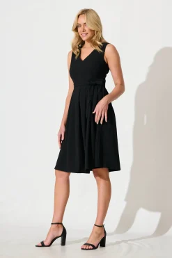 Sale Jardina Dress in Textured Black Dresses|Workwear