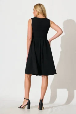 Sale Jardina Dress in Textured Black Dresses|Workwear