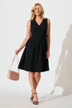 Sale Jardina Dress in Textured Black Dresses|Workwear