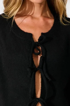 Outlet Jayce Knit Cardigan in Black Wool Blend Knitwear|Knitwear