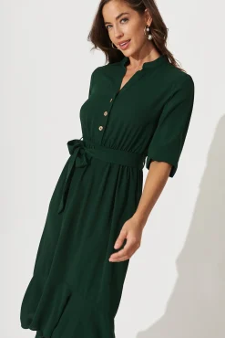 Outlet Jemimah Midi Dress In Emerald Dresses|Casual