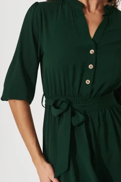 Outlet Jemimah Midi Dress In Emerald Dresses|Casual