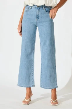 Clearance Jency Mid Rise Wide Leg Jean In Light Blue Denim Bottoms|Denim
