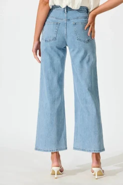Clearance Jency Mid Rise Wide Leg Jean In Light Blue Denim Bottoms|Denim