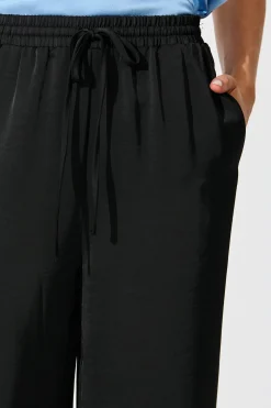 New Jerona Pant in Black Satin Bottoms