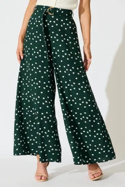 Discount Jewel Mist Pant in Emerald with White Speckle Bottoms|Pants