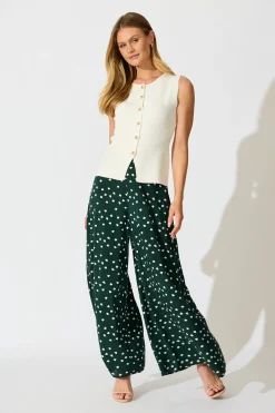 Discount Jewel Mist Pant in Emerald with White Speckle Bottoms|Pants
