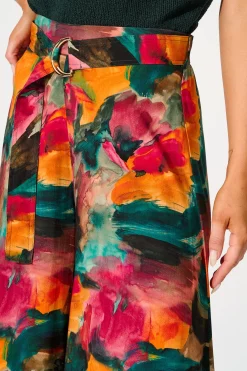 Clearance Jewel Mist Pant in Multi Watercolour Print Bottoms|Pants