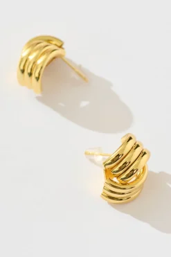 Fashion Jocelyn Coil Stud Earrings in Gold Jewellery