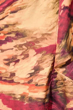 Fashion Joyful Midi Dress in Multi Watercolour Satin Dresses|Party