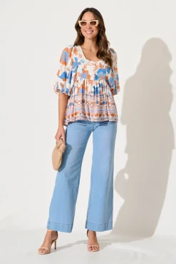 Outlet Juan High Rise Wide Leg Jean In Light Blue Denim Bottoms|Denim
