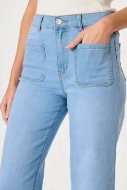 Outlet Juan High Rise Wide Leg Jean In Light Blue Denim Bottoms|Denim