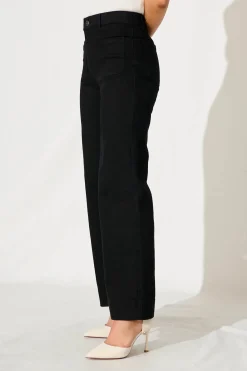 Clearance Juan High Rise Wide Leg Jean In Black Denim Bottoms|Denim