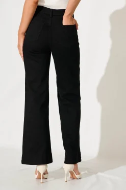 Clearance Juan High Rise Wide Leg Jean In Black Denim Bottoms|Denim