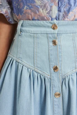 Online Judith Maxi Denim Skirt In Light Blue Bottoms|Denim