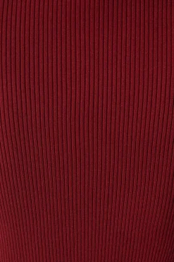 Hot Kassia Off Shoulder Midi Knit Dress in Wine Dresses|Knitwear
