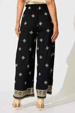 Best Katana Pant in Black Embroidery Bottoms|Pants