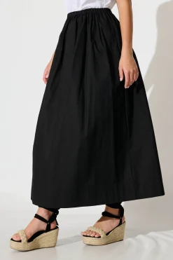 Best Keeney Maxi Skirt in Black Cotton Bottoms|Skirts & Shorts