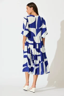 Best Kehlana Tiered Smock Dress In Navy Geo Print Dresses|Casual