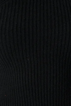 Clearance Kiss At Midnight Knit Top in Black Tops
