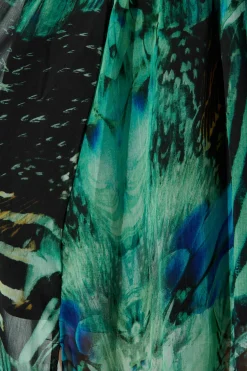 Online Kiss Me Halter Neck Maxi Dress in Green Multi Chiffon Dresses|Cocktail