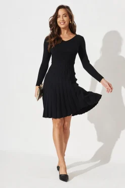 Sale Koby Knit Dress In Black Dresses|Knitwear