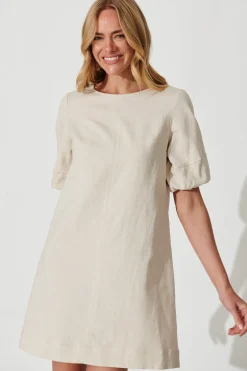 Best Kyoto Dress In Oatmeal Cotton Linen Dresses|Casual