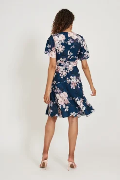 Best Lacey Wrap Dress In Teal With Blush Floral Dresses|Wedding Guest