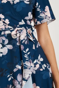 Best Lacey Wrap Dress In Teal With Blush Floral Dresses|Wedding Guest