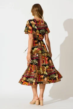 Discount Laconia Midi Dress In Black Multi Print Dresses|Casual