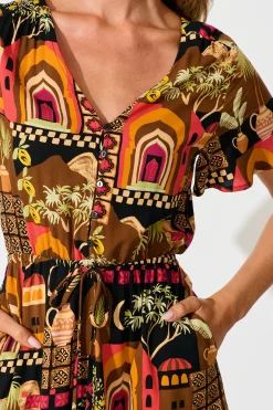 Discount Laconia Midi Dress In Black Multi Print Dresses|Casual