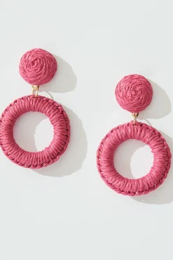 Best Lalla Drop Earrings In Pink Rattan Jewellery