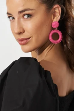Best Lalla Drop Earrings In Pink Rattan Jewellery