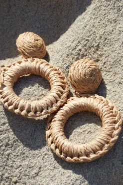 Discount Lalla Drop Earrings In Woven Rattan Jewellery